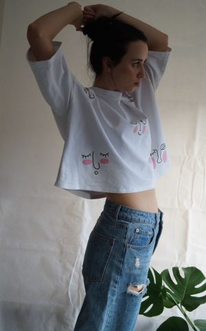 ANEMONE- Upcycled Boxy T-shirt with orginal print