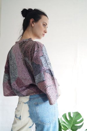 Budleia Upcycled T-shirt with Abstract Print