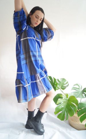 Cobalt Checkered Dress