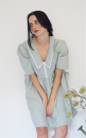 POPPY UPCYCLED DRESS PEPPERMINT WITH POCKETS BY LACONIE BRAND