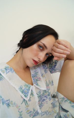 POPPY UPCYCLED DRESS IN PORCELAIN PRINT BY LACONIE BRAND